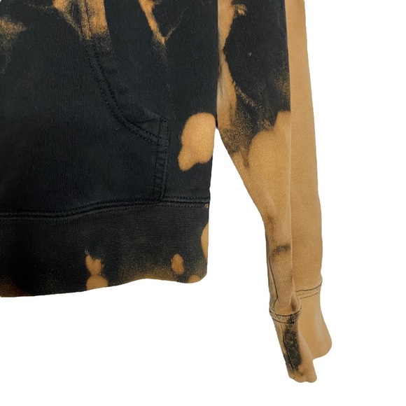 Obey Long Sleeve Hoodie Acid Wash Tie Dye Black Brown Kangaroo Pocket Medium - Picture 12 of 16